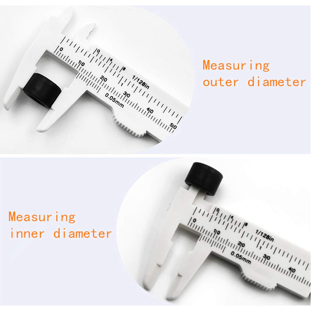 20-Pack Plastic Sliding Vernier Calipers - 0-80mm Double Scale Measuring Tool For Jewelry, Crafts & School