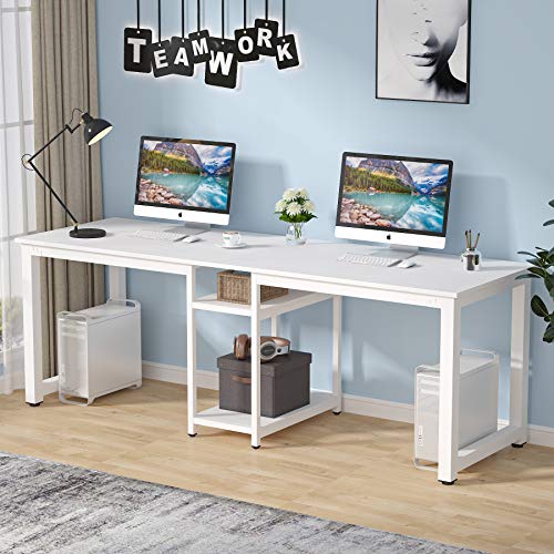 Tribesigns 78 inch Two Person Desk, Extra Long Double Computer De...