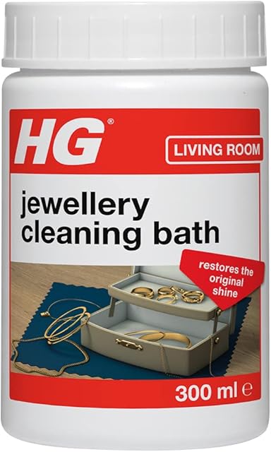HG Jewellery Cleaning Bath, For Gold & Silver Fine Dress Jewellery, Gentle Easy To Use Cleaner Kit Restores Shine & Sparkle (300ml) - 437030106, White