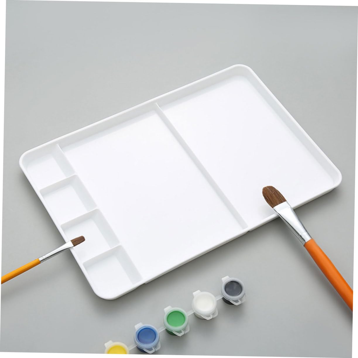 EXCEART Palette de Peinture Blanche en PP Multi-Fonction pour Artistes et Étudiants Surface Lisse et Compartiments Multiples pour Mélanger Les Couleurs