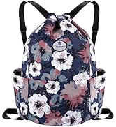HUA ANGEL Drawstring Backpack Bag, Sport Gym Sackpack Lightweight Small Gym Bag for Men Women Pul...