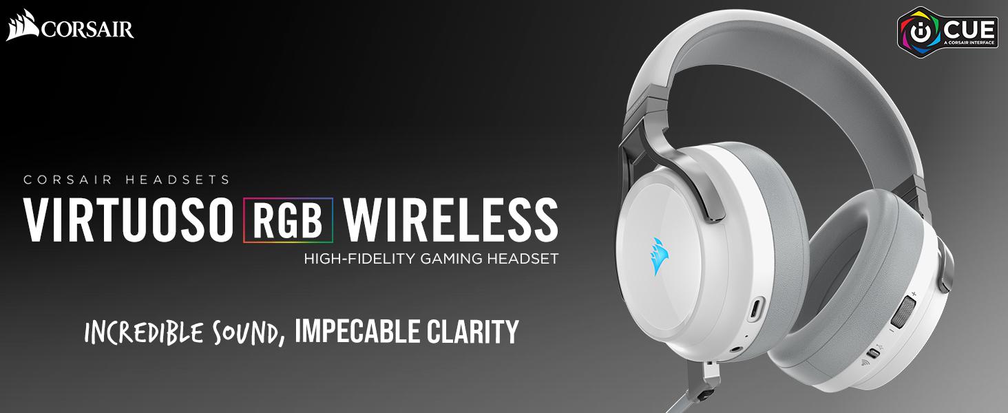 CORSAIR VIRTUOSO RGB WIRELESS High–Fidelity Gaming Headset – 7.1