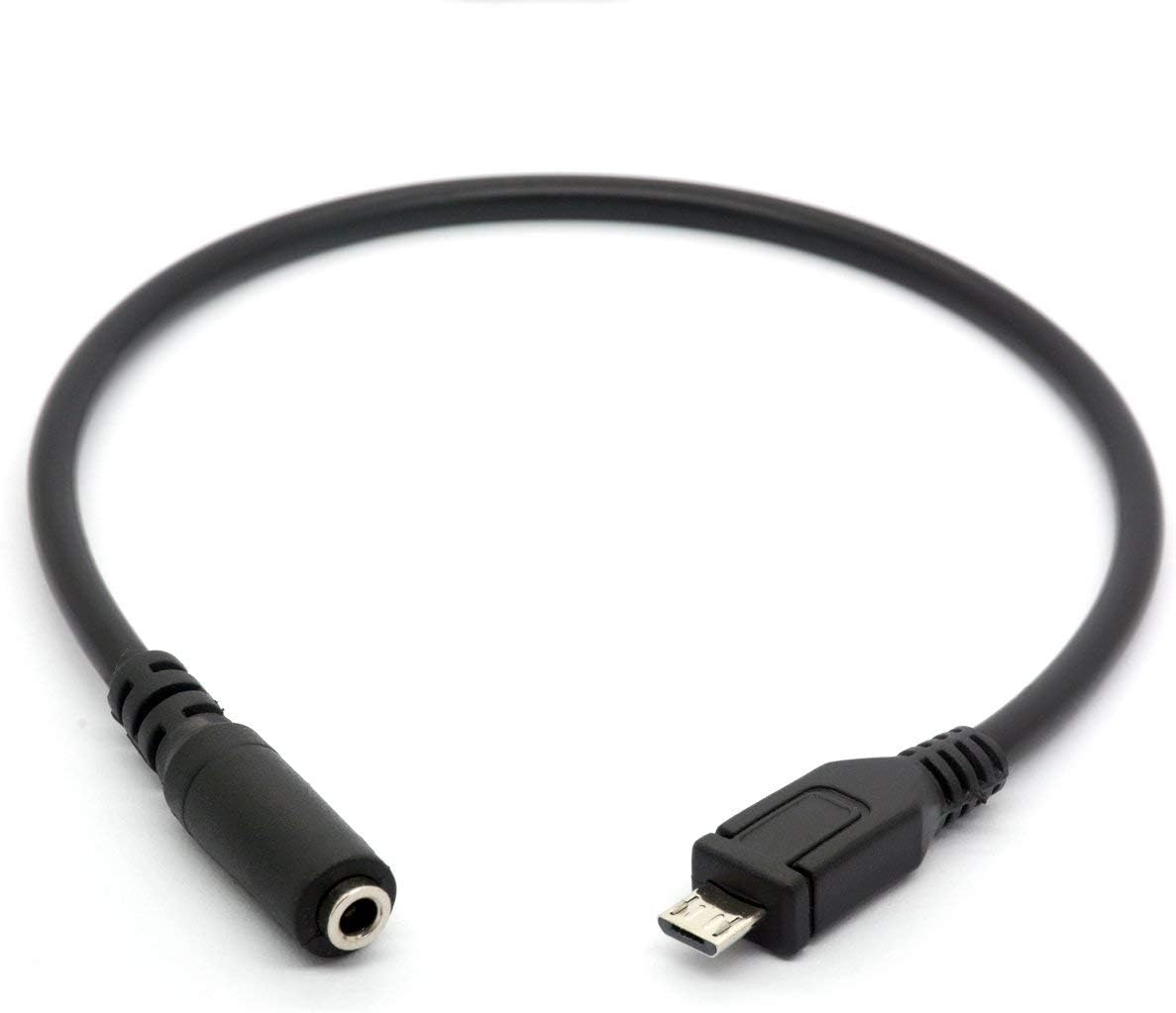 Micro USB Male to 3.5mm Female AUX Audio Cable Cord for Headset Adapter Active Clip Mic Microphone (Micro Male to 3.5mm Female)