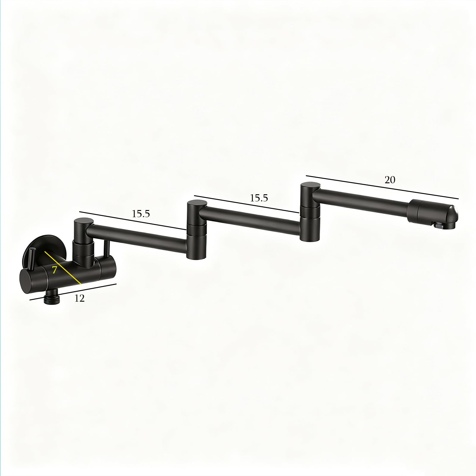 Grifo De Baño Doble Salida Grifo Pared Plegable Grifos para Lavadora con Rotación De 360° Solo Agua Fría,Cromado