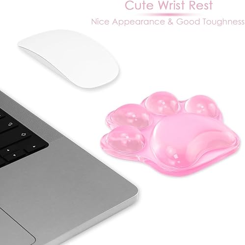 Miniatura 3 de Almohadilla para reposamuñecas de pata de gato para mouse ergonómica y bonita almohadilla de silicona para aliviar el dolor de manos, para la