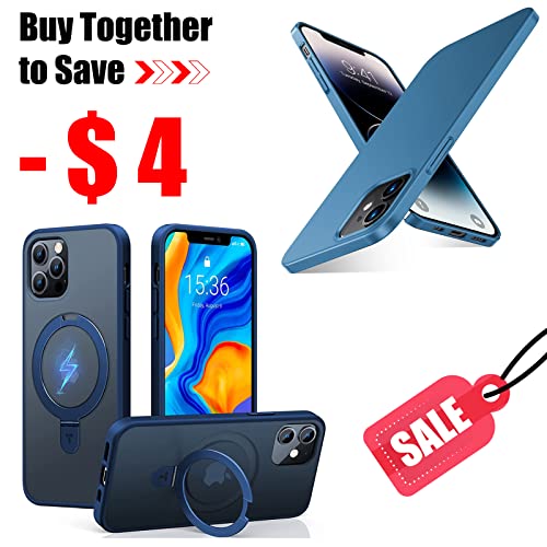 TORRAS Magnetic Designed for iPhone 12 Case & 12 Pro Case, Compatible with Magsafe, Shockproof Back Slim Fit Protective iPhone 12 Phone Case with Stand, Blue