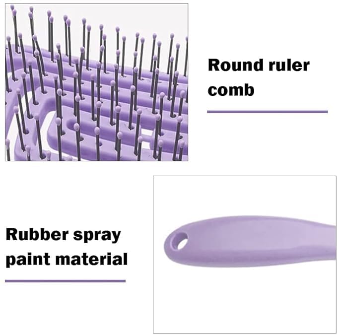 SwissHome 1Pcs Styling Professional Curved Vented Hair Brush - Faster Blow Drying and Paddle Detangling for Women and Men, Ideal for Wet or Dry Curly, Thick, and Straight Hair (PURPLE) 1