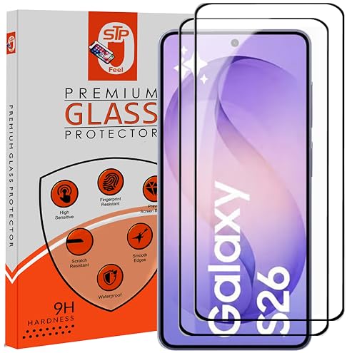 Image of STP FEEL Premium Tempered Glass Screen Protector Guard Compatible For Samsung Galaxy S26 5G (Ultrasonic Fingerprint Working) (6.3 Inch, Pack of 2) | Edge to Edge Coverage