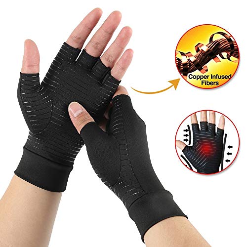 JADE KIT Guantes Sin Dedos, Guantes de Compresión para Artritis Reumatoide para Aliviar el Dolor en el Túnel Carpiano, Tendinitis【Pequeña】