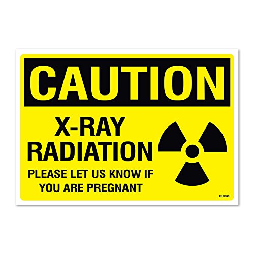 Caution: X-Ray Radiation, 7" high x 10" Wide, Black on Yellow, Self Adhesive Vinyl Sticker, Indoor and Outdoor Use, Rust Free, UV Protected, Waterproof