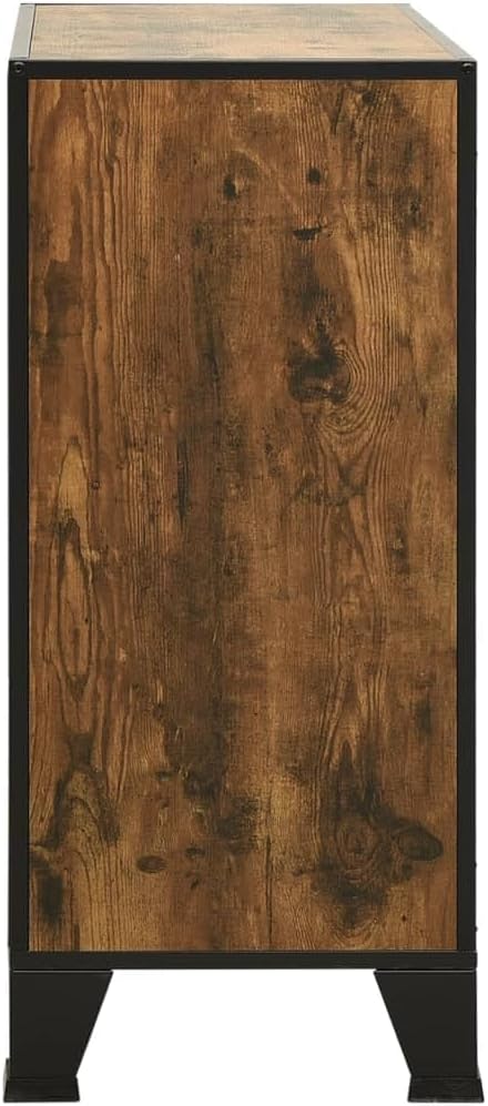 Storage Cabinet Rustic Brown,Media Cabinet,Entryway Cabinet,Decorative Furniture,Corridor Storage Cabinet,Bedroom Furniture,for Living Room,Bedroom,Balcony,28.3"x14.2"x32.3" Metal and MDF