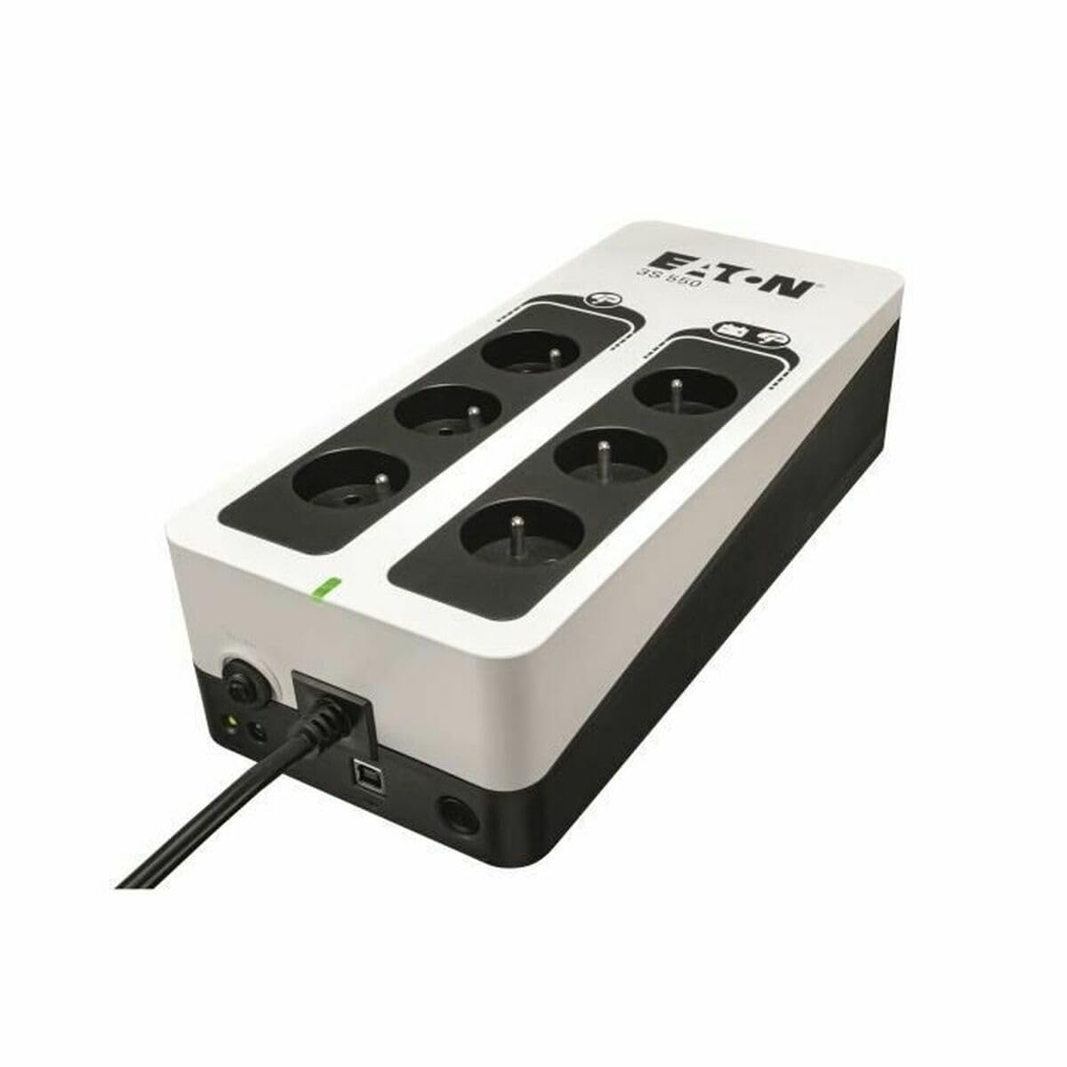 Eaton 3S 550 FR - Off-Line UPS - Sistema de alimentación ininterrumpida SAI - 550VA (6 Salidas Tipo FR) - Negro y Blanco (3S550F)
