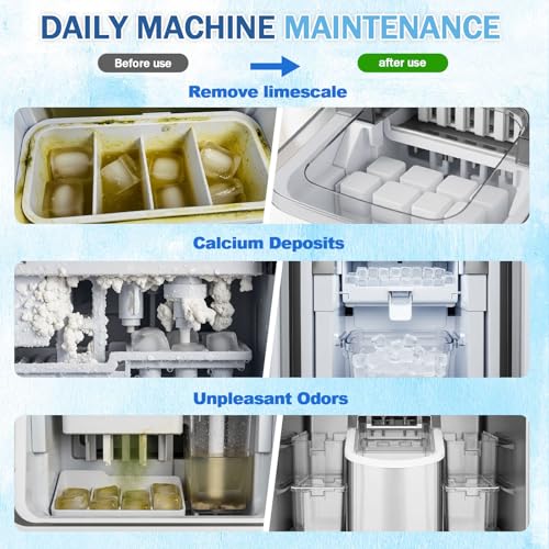 Image of Ice Machine Cleaner Maker Descaler - 48 clean Tablets Compatible with Frigidaire, Opal, GE Profile, Kitchenaid, Nickel Safe Scale Remover for Countertop, Nugget Ice Makers-Odor-Free, Crystal Clear Ice