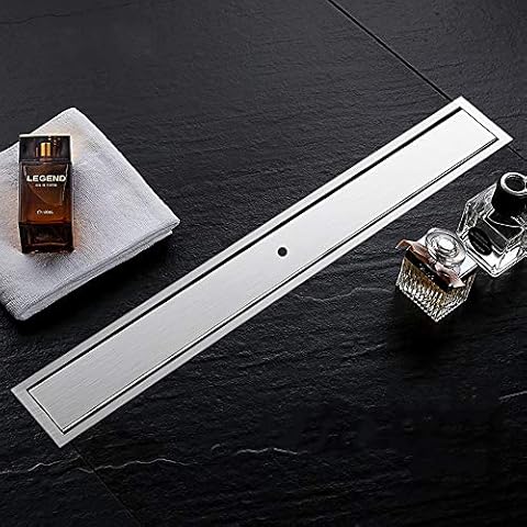 Signstek Linear Shower Drain - 60 cm, Tile Insert, 304 Stainless Steel Bathroom Linear Drain Cover