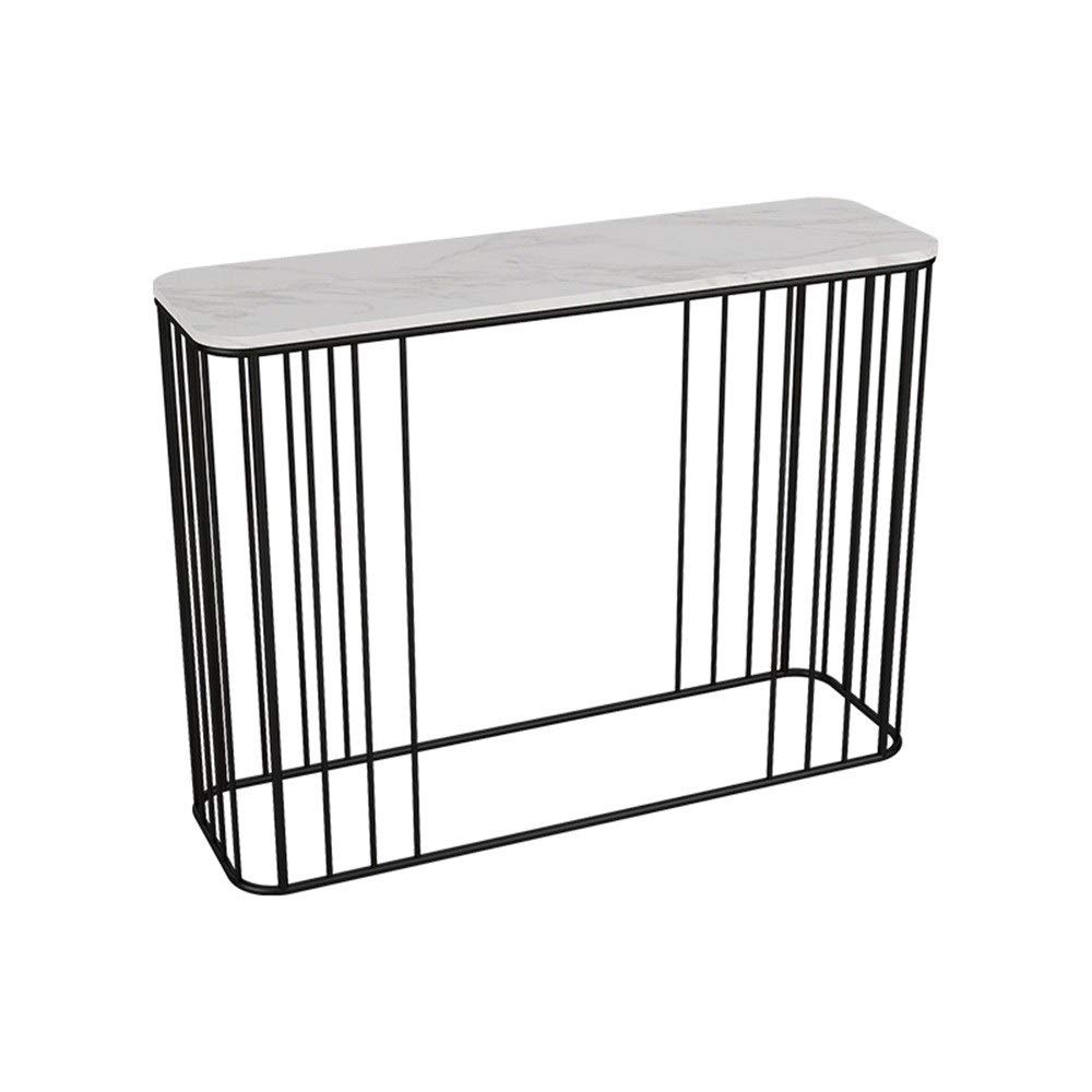 JIAYUAN Console Table,Entryway Hallway Table Behind Coach Sofa Thin Entry Table witih Marble top Makeup Table Organization Writing Desk Gold/Black Metal Frame, in 3 Sizes