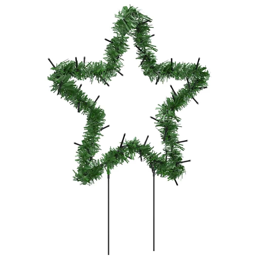Weihnachtssterne mit Erdspießen 3 Stück 50 LEDs 29 cm warmweiß wasserdicht für Innen Außen Garten Balkon Terrasse Dekoration Weihnachtsbeleuchtung mit 8 Lichteffekten