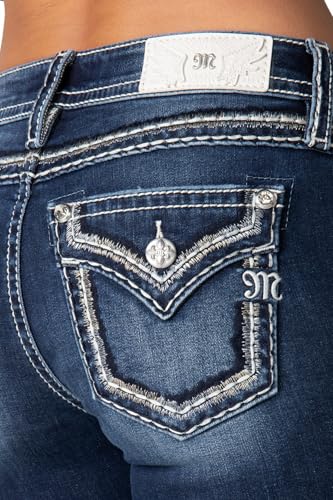 Miss Me Women's Silver Moonshine Faux Flap Pocket Mid-Rise Bootcut Jeans4