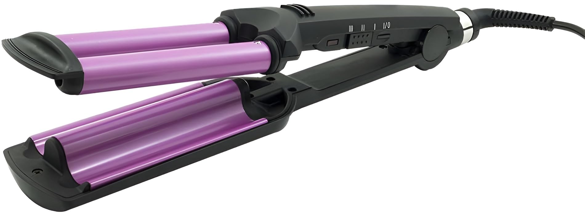 TEMPO DI SALDI Piastra Arricciacapelli professionale a 3 tubi, Max 200°C con Temperature Regolabile 120-160-200°C, Piastra Onde per Capelli per Acconciatura effetto Beach Waves Veloce e Duratura