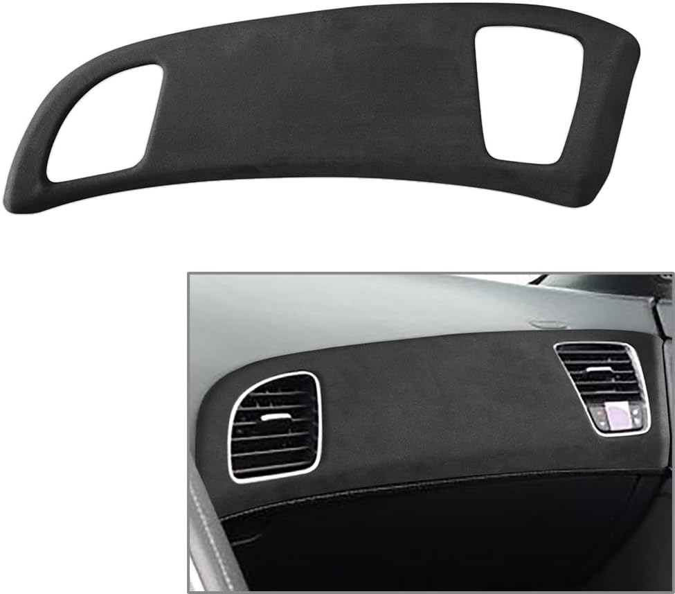 Cnamid5 Car Suede Dashboard Panel Decor Cover Trim For Chevrolet Corvette C7 2014-2019, dark grey