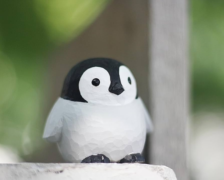 ペンギン　木彫　彫像　オブジェ　置物　インテリア　工芸品　美術品　A3329 楽天市場】木彫りの置物 天然木 木彫り 置物 アニマル かわいい