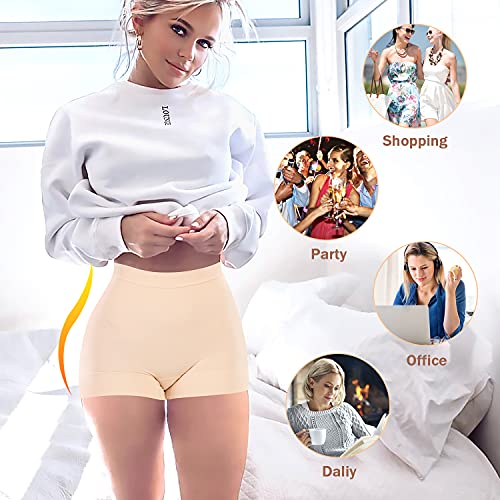 Image of Werena Seamless Shaping Boyshorts Panties for Women Slip Shorts Under Dress Shapewear Shorts