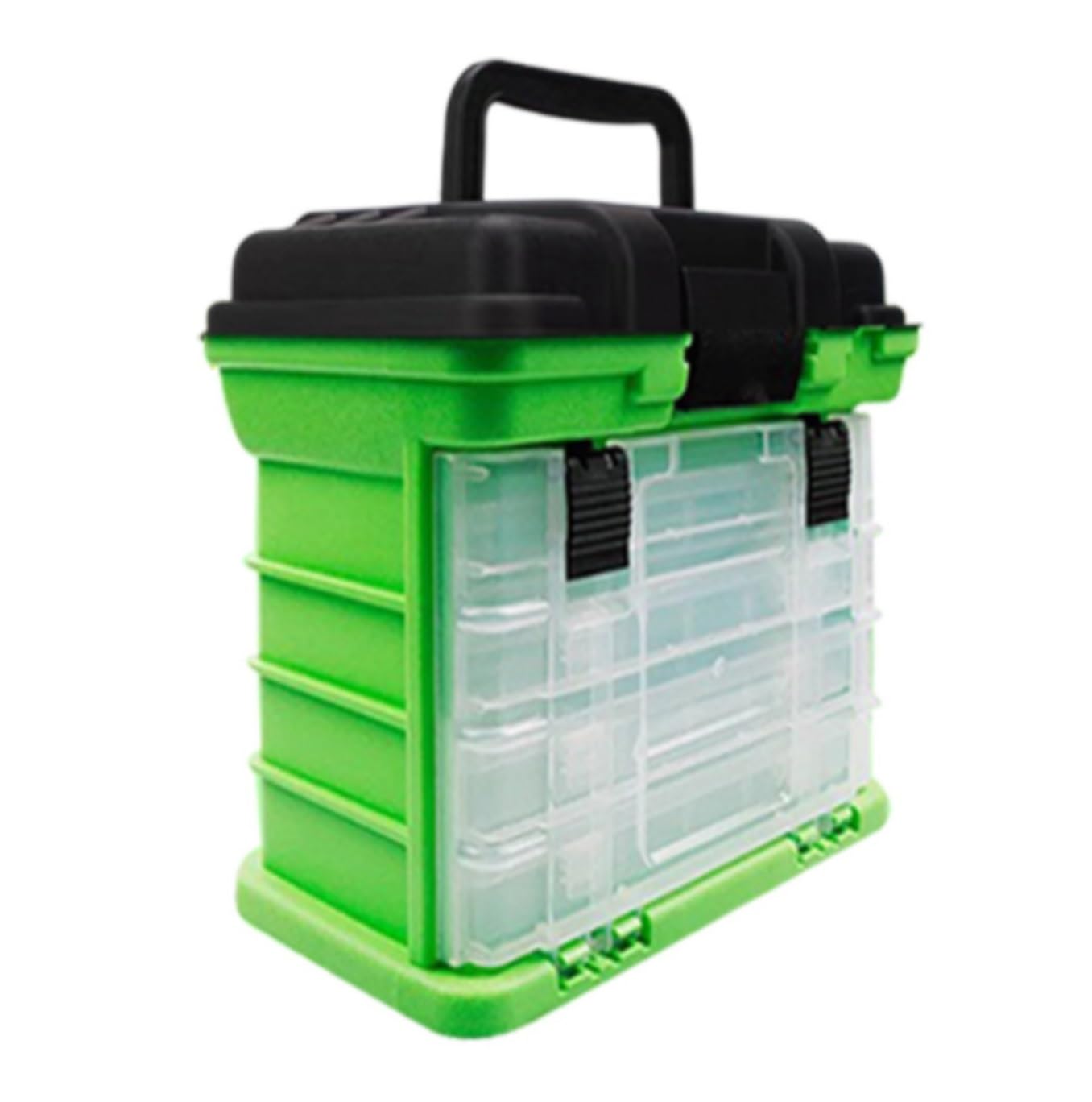 Cassetta Pesca Portatili Scatola Portautensili Da Pesca Contenitore Multistrato Scatola Con Manico In Plastica Esche Da Pesca Ami Da Pesca Custodia Di Stoccaggio Cassetta Pesca Porta Accessori(Grün)