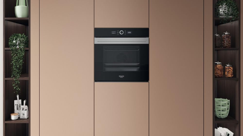 Hotpoint - HAOI5S8PM0XA Four Encastrable Pyrolyse 73L - Hydrolyse, Chaleur Pulsée - Programmes Automatiques, Écran Électronique - H 59,7 x L 59,5 x P 56,4 cm - Classe Énergétique A+ - Inox