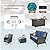 Yechen Patio Furniture Set 6 Peices with 44" Propane Gas Fire Pit Table -2 Wicker Swivel Rocking Chair, Outdoor Sectional Furniture Set with-4.3'' Cushion Conversation Sofa Set for Porch,Backyard