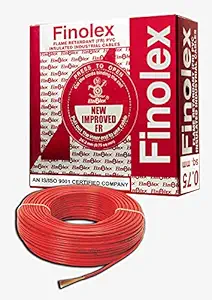 Finolex FR PVC Silver 1.5 SQ.MM Insulated Wire for Industrial & Domestic Use | Home Electric Wires | Red Color 90 Meter