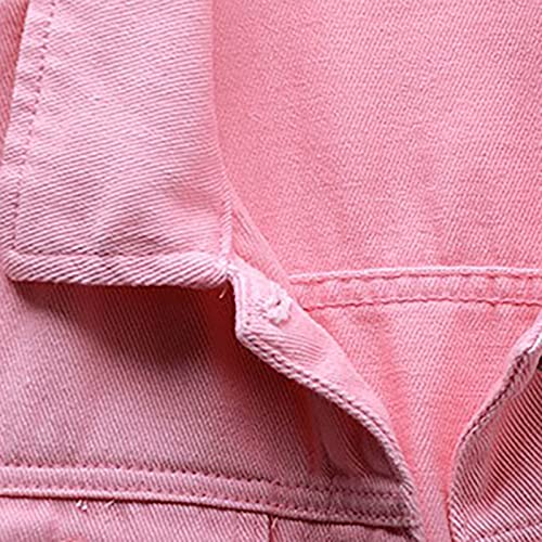 Women's Casual Lapel Denim Vest Jacket Button Down Washed Cropped Coats Slim Fit Frayed Ripped Jean Waistcoat Tops4