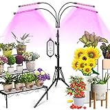 🌺【VOLLES LICHTSPEKTRUM-ÄHNLICH DEM SONNENLICHT】LED-wachstumslicht, deren Wellenlängenbereich beträgt 380-780 nm. Das abgegebene Licht ähnelt dem Sonnenlicht, das Ihren Pflanzen eine geeignete photosynthese und PAR bietet. Stufenloses Dimmen fördert das Pflanzenwachstum in allen Stadien. Noch wichtiger ist, dass die Köpfe unseres plant grow up light durch Drücken der Taste 