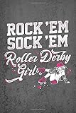 Rock 'em Sock 'em Roller Derby Girl Journal - Bullet Dotted 6 x 9 Dot Grid Notebook - Cute Roller Derby Journal for Women and Girls: 6