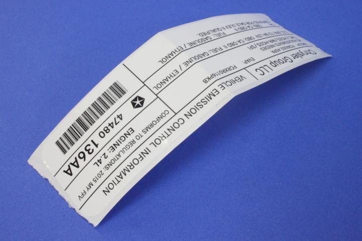 Mopar 47480136AA LABEL VEHICLE EMISSION CONTROL IN