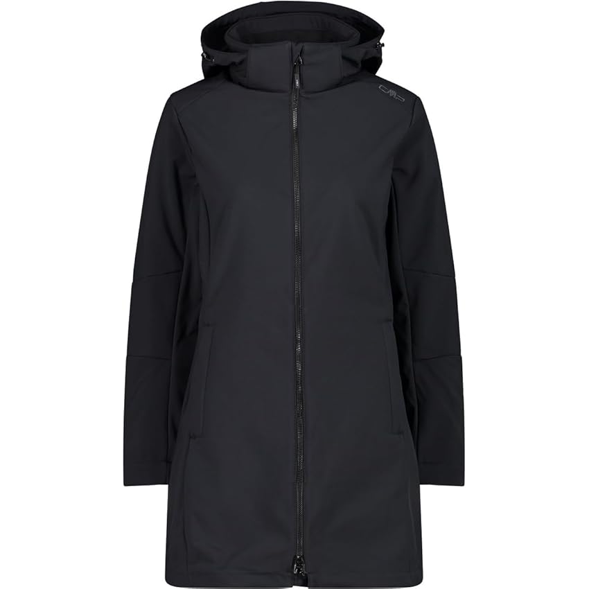 CMP - Parka da Donna con Cappuccio e Zip, Nero, XS