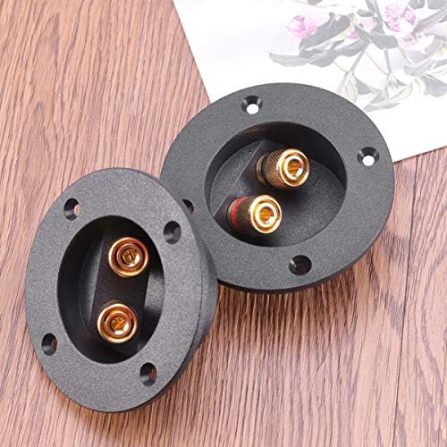 Toyvian 2Pcs 2 Vias Caixa de Alto-Falante Terminal Copo Conector Redondo Alto-Falante Vinculativo Po