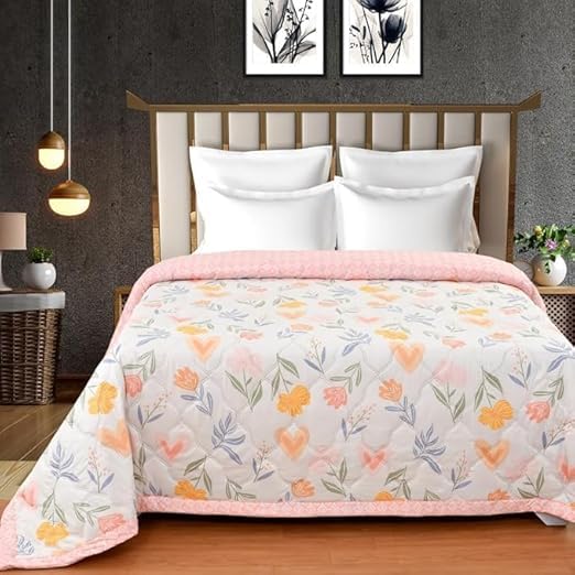 KIDS WONDERS Reversible Floral Comforter with Diamond Stitching, Cotton | Lightweight AC Blanket, Skin-Friendly Fabric, Breathable Cotton Cover, Non-Lumpy Filling, All Season Use-image-41