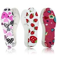 3Pairs Kids Insoles,Shoe Soft Latex Children's Insole,Plantar Childrens Kidsole Boots,Innersoles Comfort Foam Support Kid Inserts,Breathable Running Football Steppers Hiking Sole Inner Pads,for Insert