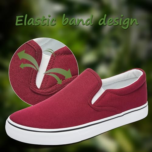 Image of yageyan Mens Slip on Sneakers Loafers Shoes Canvas Black Shoes Canvas Blue Casual Fashion Shoes