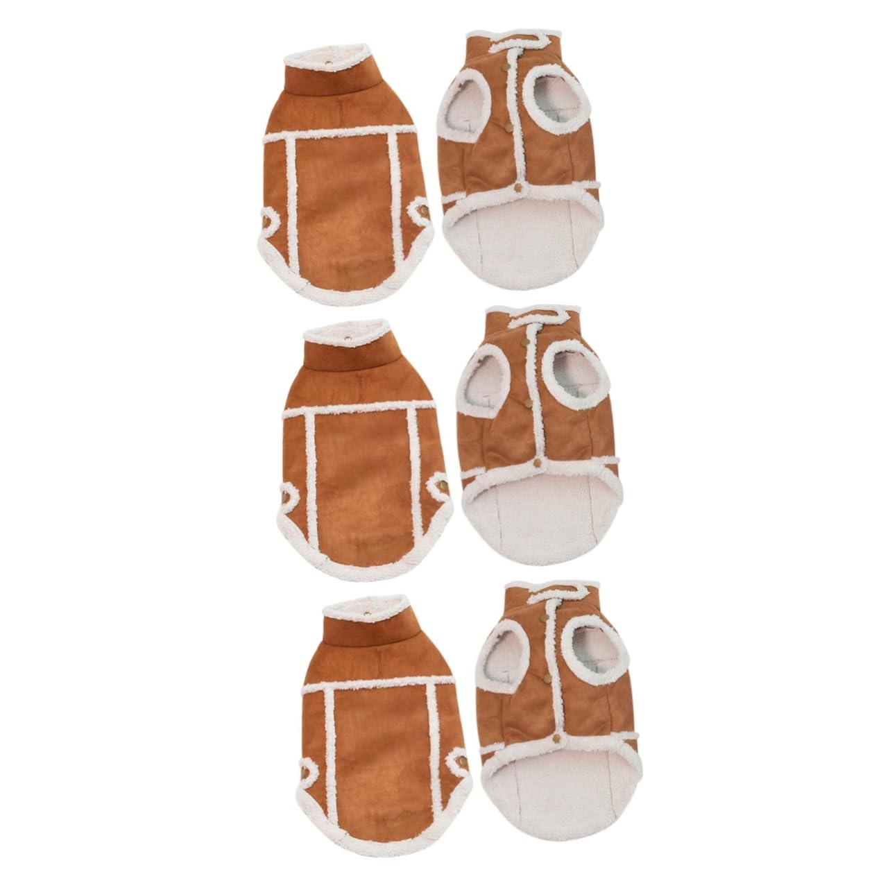 INOOMP 3piezas Abrigo De Perro De Estilo Inglés Suede para Mascotas Ropa De Invierno para Cachorros Marrón Talla