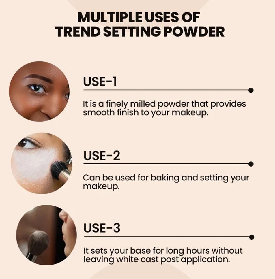 Image of Transparent Finishing Powder Cosmetic For Face Finish Setting With Puff