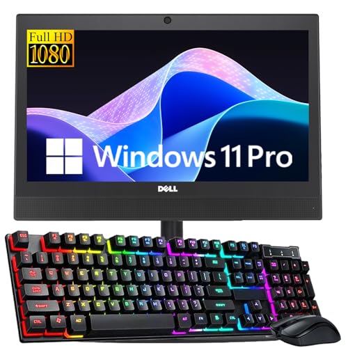 Image of DELL OptiPlex 3050 All in One PC Desktop Computer, 19.5 inch AIO, Intel Core i5-6500T Processor, 16GB RAM, 256GB SSD, WiFi, Bluetooth, Keyboard and RGB Mouse, Windows 11 Pro(Renewed)
