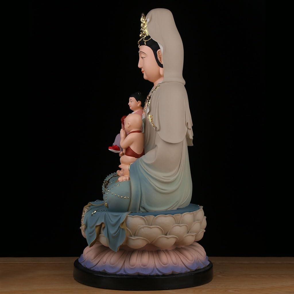 Escultura de Estatua de Buda Hogar Enviando Y Pidiendo Niños, Adornos De Estatua Buda Guanyin, Sala Estar, Vestíbulo, Estudio, Decorativos Zen