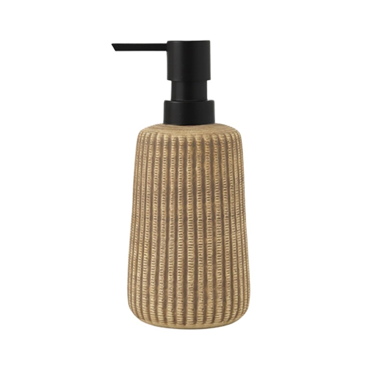 Ceramic Soap Dispenser 400ml Ceramic Liquid Lotion Dispenser Shampoo Soap Containers Bathroom Kitchen Detergent Pump Cosmetics Gel Holder Jar(Ceramic Brown)