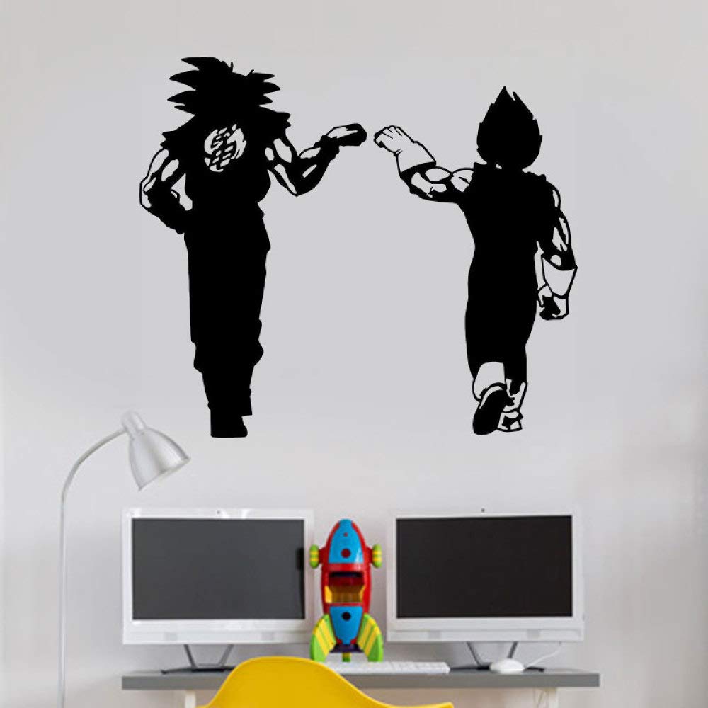 Dragon Ball Zgoku And Vegeta Fist Bump Anime Surface Stickers Vinyl Wall Stickers Used For Family Boy Bedroom Decoration Amazon Co Uk Diy Tools