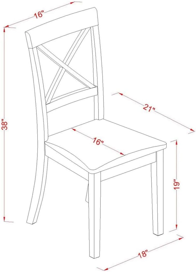 East West Furniture DLBO5-LWH-LC 5 Piece Dining Room Furniture Set Includes a Round Kitchen Table with Dropleaf and 4 Faux Leather Upholstered Dining Chairs, 42x42 Inch, Linen White image 6 of 7 B07HNVR4SN