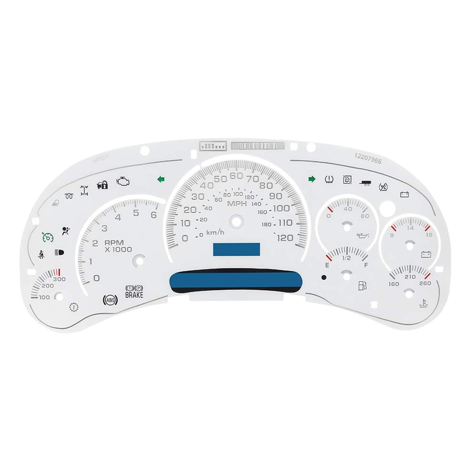 Photo 1 of Mthyolix Automotive Electronix Custom Gauge Face Overlay 2003-2005 Replacement for Cadillac Escalade & Hummer Gasoline Instrument Cluster Speedometer | 7 Gauges | Overlay Only