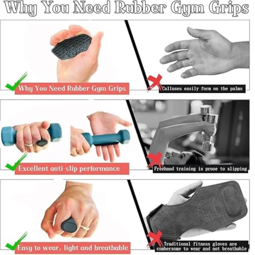 Image of Lifting Grip Pads with Hooks (1 Pair, Black), Anti-Slip Gym Gloves & Rubber Hand Pads for Deadlift, Weightlifting & Cross Training, Wrist Support Workout Grip for Men & Women