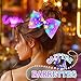 JEAIRTS Light Up Hair Bow Clip Glow LED Birthday Bow Accessories for Women(2-Purple)