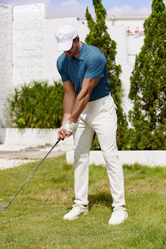 Image of COOFANDY Men's Polo Shirt Golf Quick Dry Performance Short Sleeve Moisture Wicking Athletic Polo Collared Tennis T-Shirt
