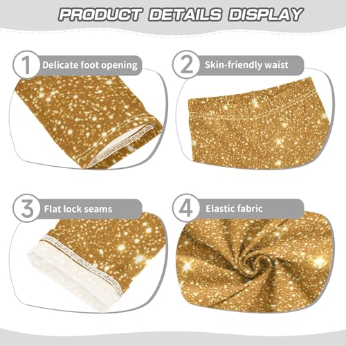 Girls Leggings Golden Glitter Shiny Kids Length Leggings Pants Toddler Athletic Soft Tights Trousers 4T3